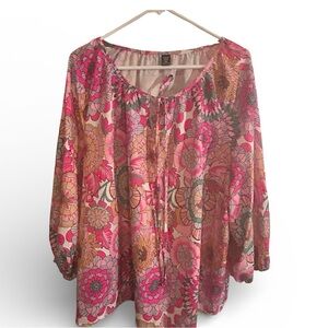 SHEIN 3x Multicolor Floral Blouse